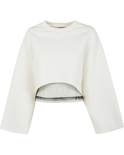 N°21 Cropped Sweatshirt - White