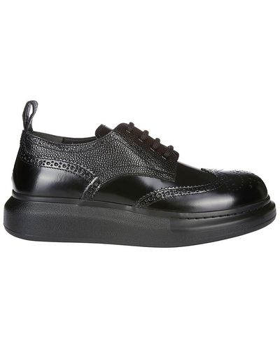 Alexander McQueen Black Leather Derby Low-top Trainers