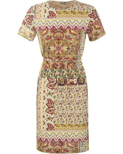 Etro Jersey Dress With Patchwork Print - Multicolour