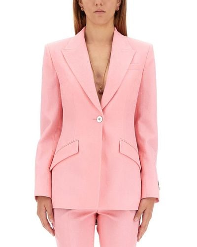 Versace Single Breasted Medusa Jacket - Pink