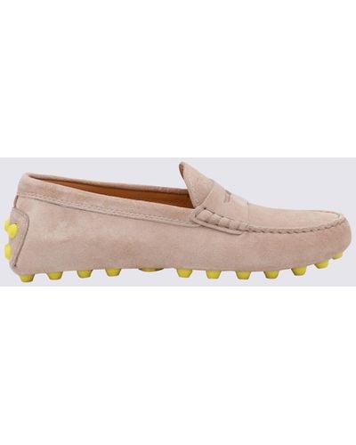 Tod's Beige Suede Gommini Loafers - Multicolour