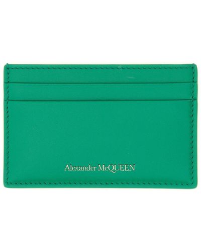Alexander McQueen Leather Card Holder - Green