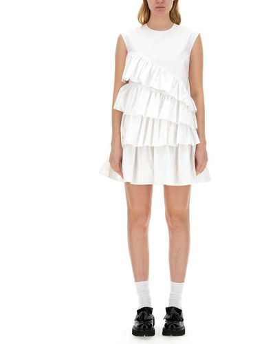 MSGM Dress With Ruffles - White