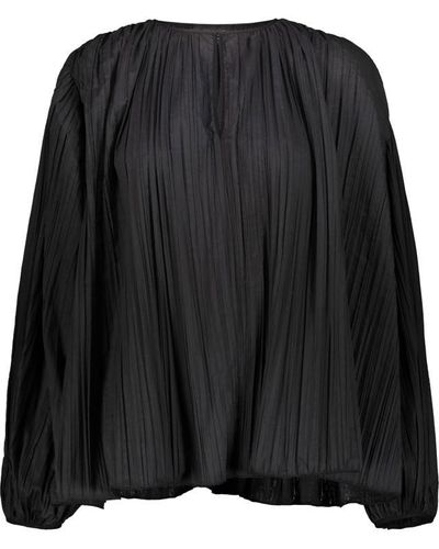 Rochas Baloon Sleevespleated Blouse Clothing - Black