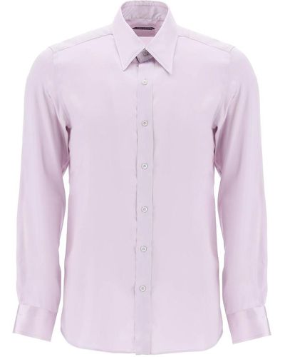 Tom Ford Silk Charmeuse Blouse Shirt - Pink