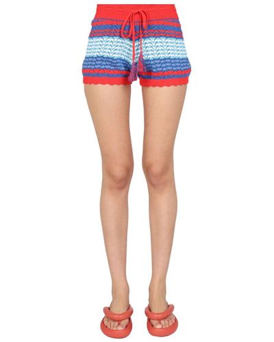 Gallo Striped Pattern Shorts - Blue