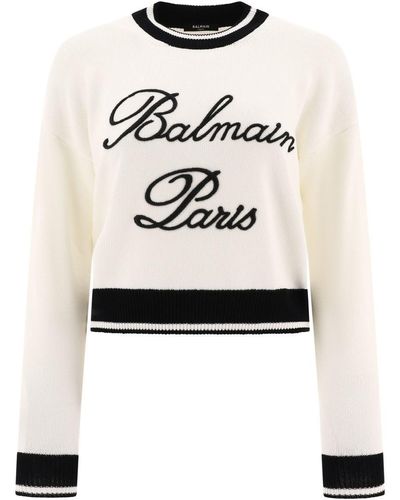Balmain " Signature" Sweater - Natural