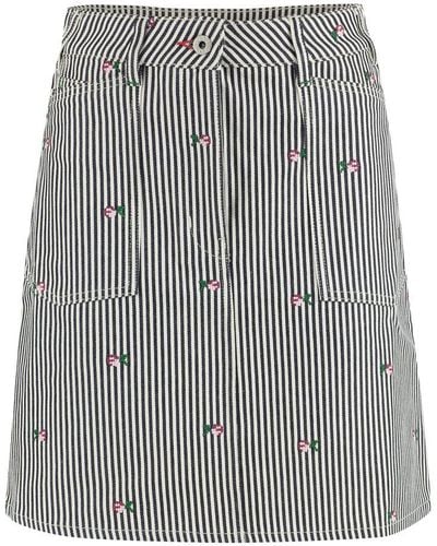 KENZO Striped Denim Mini Skirt - Gray