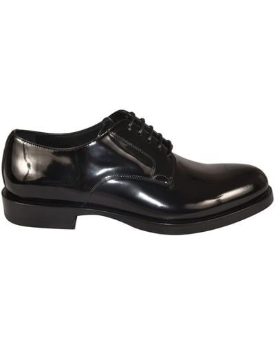 Dolce & Gabbana Patent-finish Derby Shoes - Black