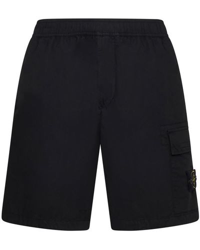 Stone Island Comfort-fit Cotton Shorts - Blue