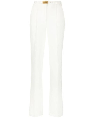 Elisabetta Franchi Belted Tailored Trousers - White