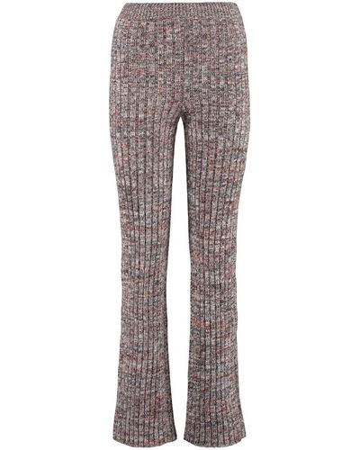 Chloé Ribbed Knit Pants - Grey