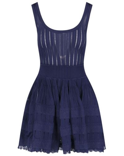Alaïa Crinoline Stretch-woven Blend Mini Dress - Blue