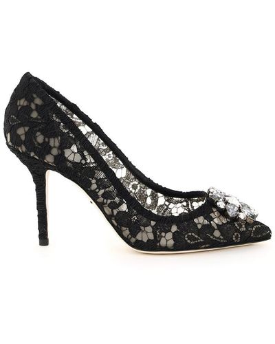 Dolce & Gabbana Charmant Lace Bellucci Pumps - Black