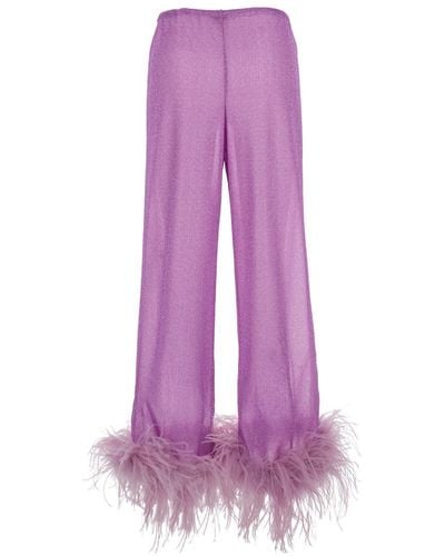 Oséree Lumière Plumage Long Trousers - Purple