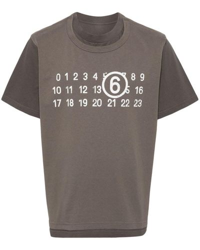 MM6 by Maison Martin Margiela Two-Layer T-Shirt - Gray