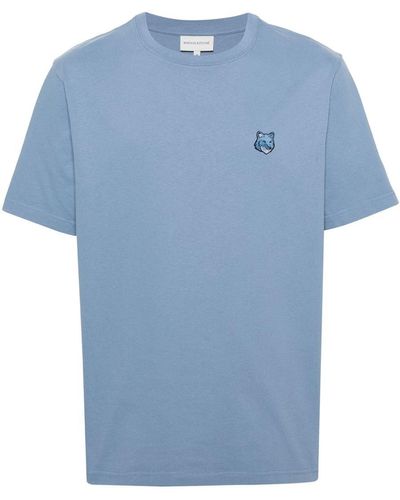 Maison Kitsuné T-Shirt With Chillax Fox Application - Blue