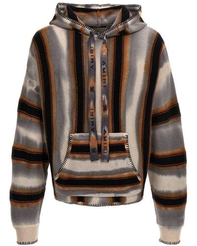 Amiri Baja Stripe Sweater, Cardigans - Black