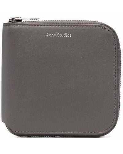 Acne Studios Leather Zipped Wallet - Grey