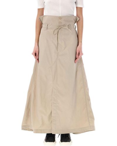 Y-3 Paper-Bag Long Skirt - Natural