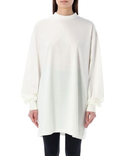 Y-3 Mock Neck Long Sleeves T-Shirt - White