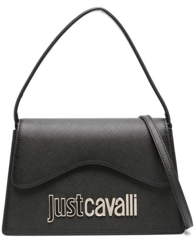 Just Cavalli Logo-plaque Printed-lining Bag - Black