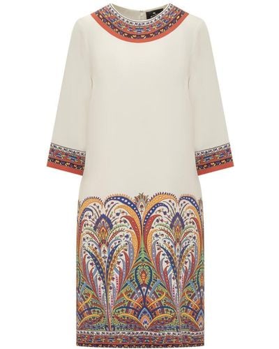 Etro Knit Dress With Print - Natural