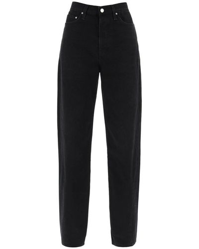 Totême Jeans With Dark Wash And Twisted Seams - Black