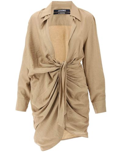 Jacquemus La Robe Bahia Mini Dress - Natural