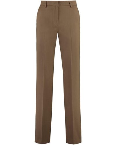 PT01 Ambra Wool Blend Trousers - Brown