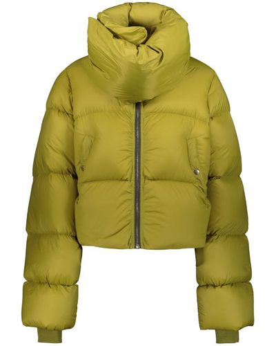 Rick Owens Funnel Neck Down Jacket Clothing - Yellow