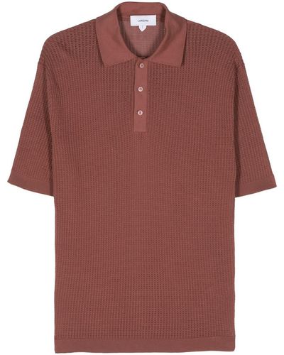 Lardini Open-Knit Polo Shirt - Red