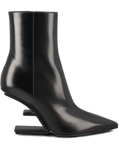 Fendi First F-shaped Heel Ankle Boots - Black