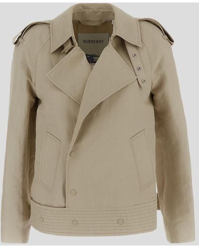 Burberry Double-breasted Jacket - Natural