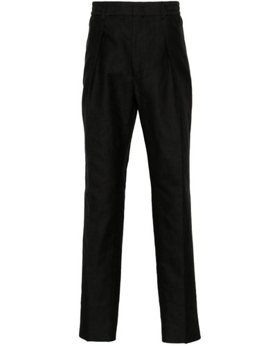 Fendi Pleat-Detail Trousers - Black