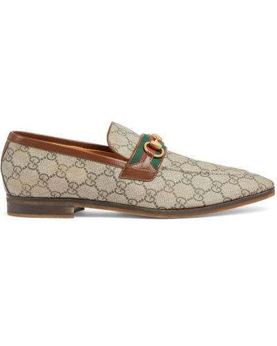 Gucci Paride Web Stripe-embellished Canvas Loafers - Grey
