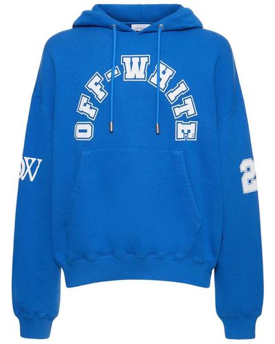 Off-White c/o Virgil Abloh Off- Cotton Sweatshirt With Hood - Blue