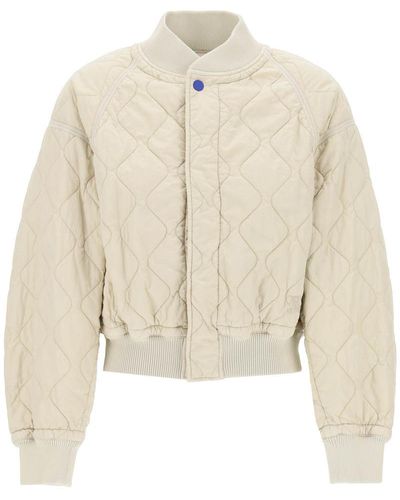 Burberry Quilted Bomber Jacket - Natural