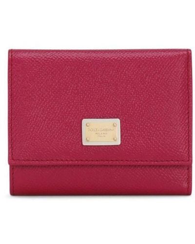 Dolce & Gabbana Logo-plaque Compact Wallet - Pink