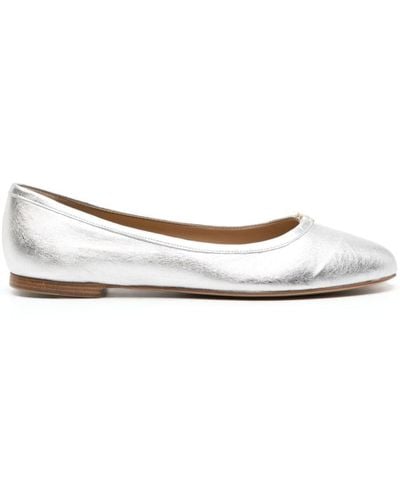 Chloé Marcie Metallic Leather Ballet Flat - White