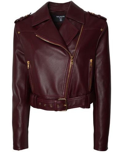 Balmain Biker Jacket Clothing - Brown