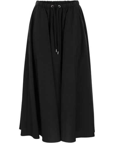 Moncler Poplin Maxi Skirt - Black