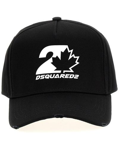 DSquared² Appliqué-patch Slogan-embroidered Cap - Black