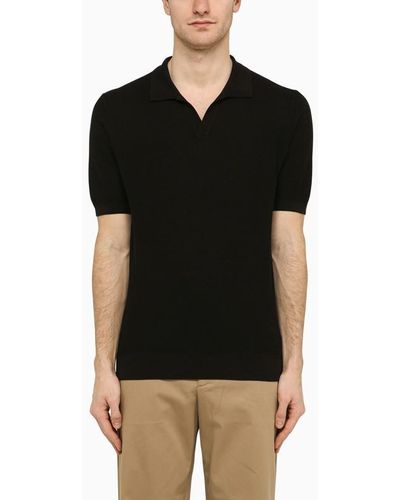 Tagliatore Silk And Cotton Polo Shirt - Black