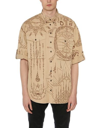 DSquared² Graphic-printed Buttoned Shirt - Natural