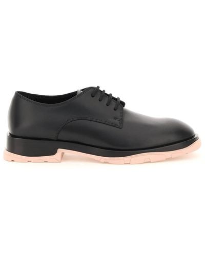 Alexander McQueen Slim Tread Leather Derby Shoes - Black