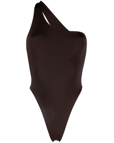 Louisa Ballou One-shoulder Swimsuit - Brown