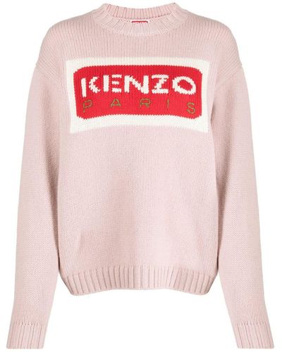 KENZO Paris Logo-intarsia Sweater - Pink