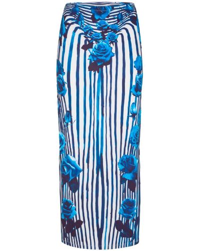 Jean Paul Gaultier "Flower Body Morphing" Long Skirt - Blue