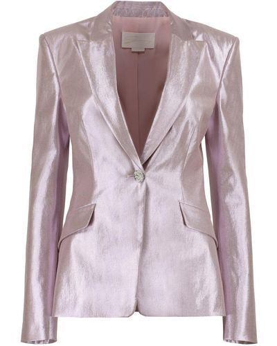 Genny Lurex Cotton Blazer - Purple